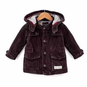 Baby Gap Toddler Brown Corduroy Hooded Jacket 5 Years Lined Utility Coat